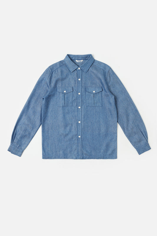 Farmer Shirt, in Hemp Indigo