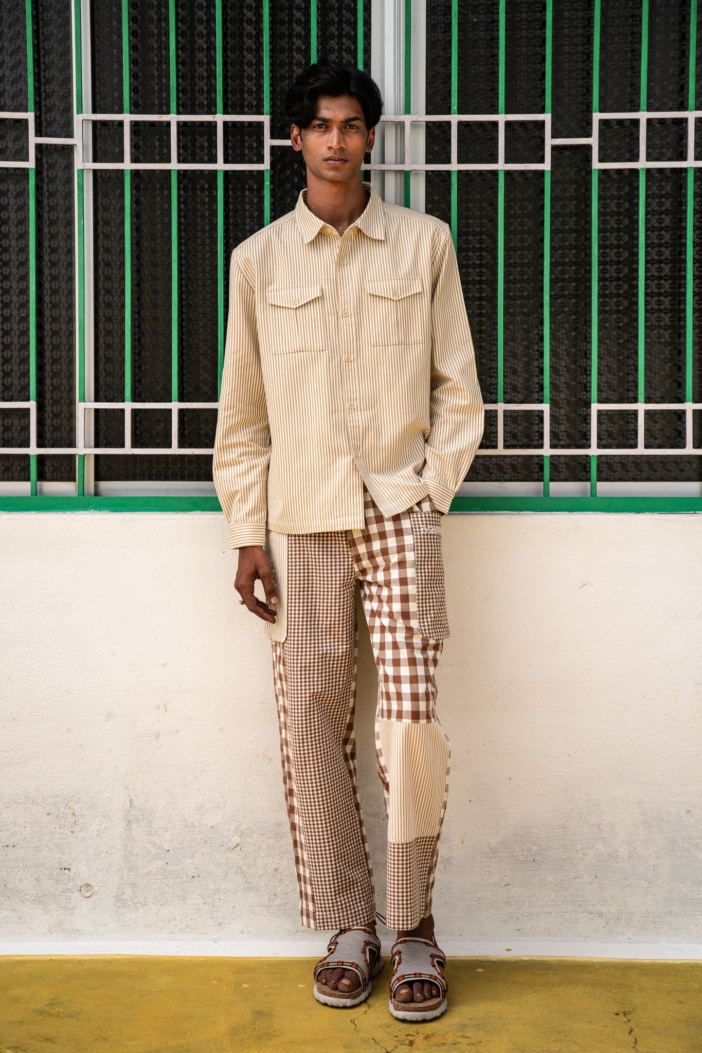 Farmer Shirt, in Caramel Stripe