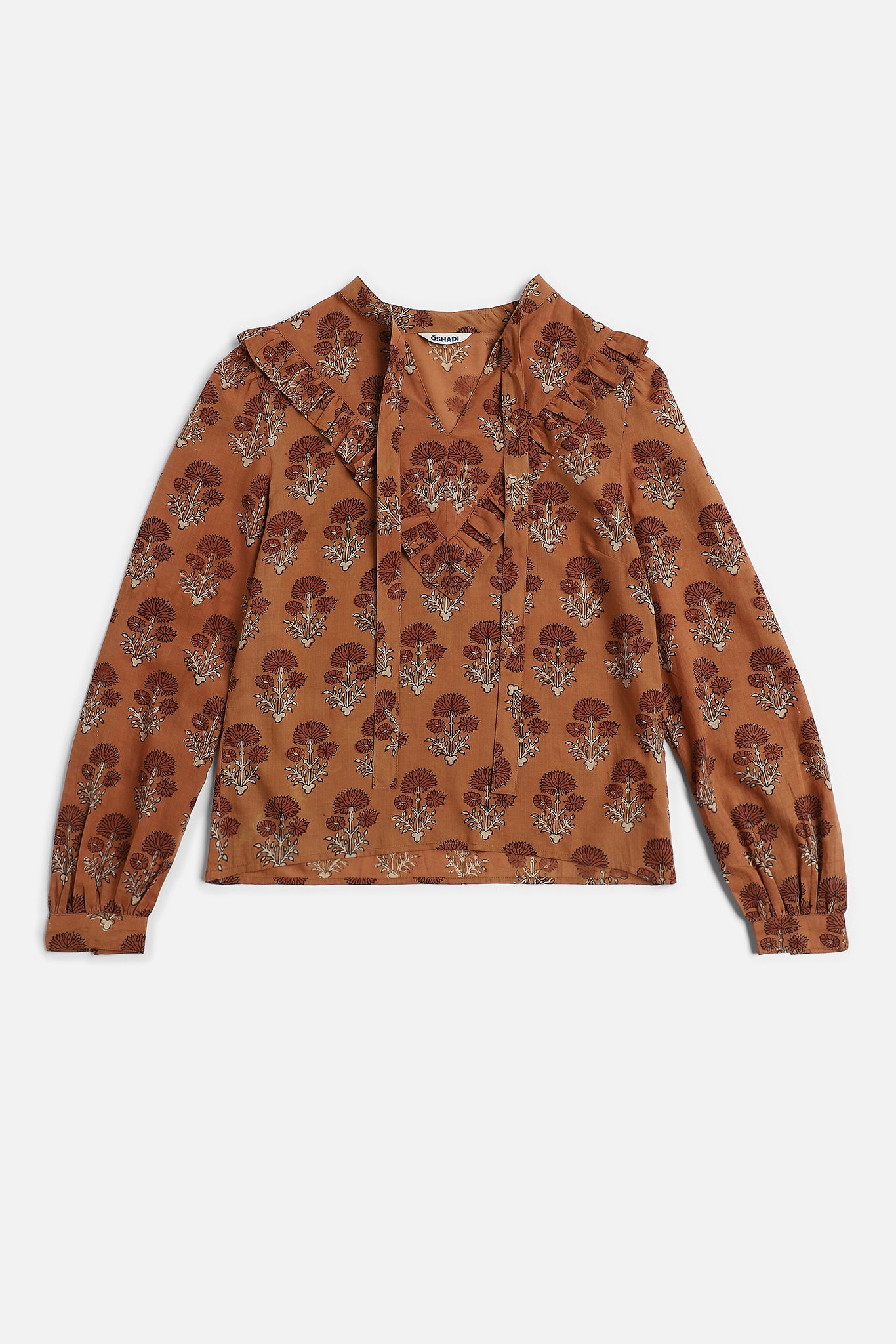 Ruffle Blouse, in Marigold