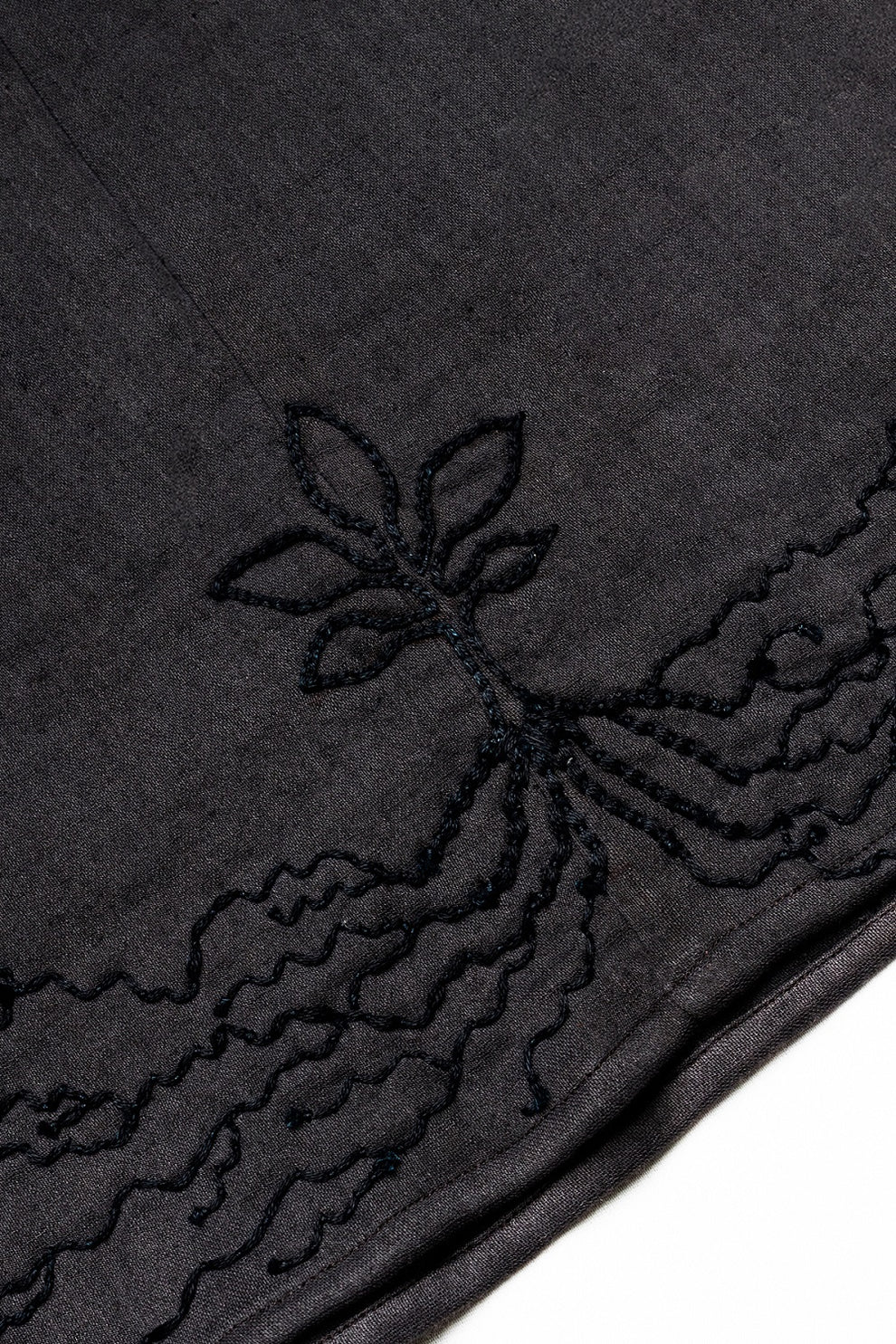Hand-Embroidered Hammock Dress, in Black image 2
