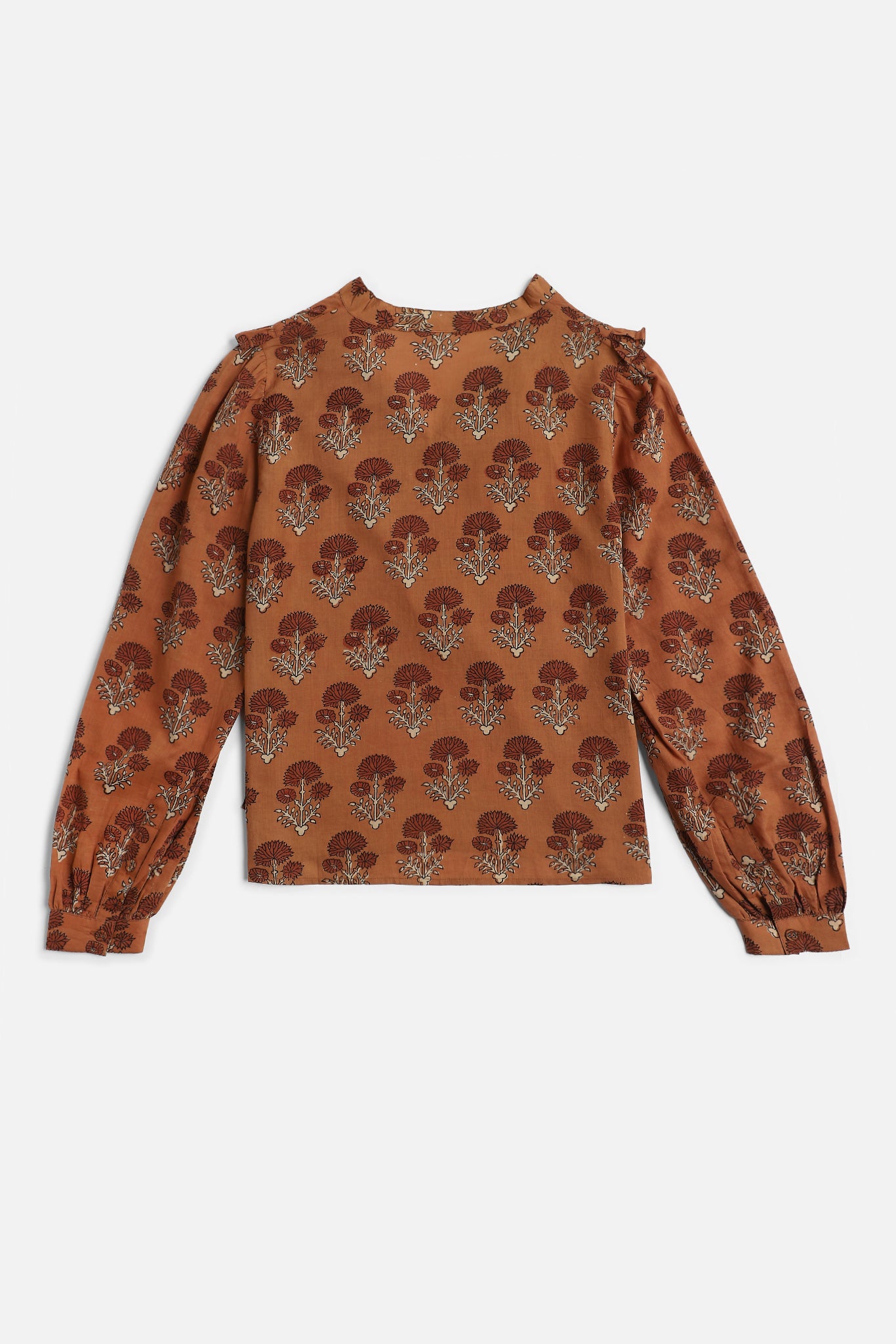 Ruffle Blouse, in Marigold