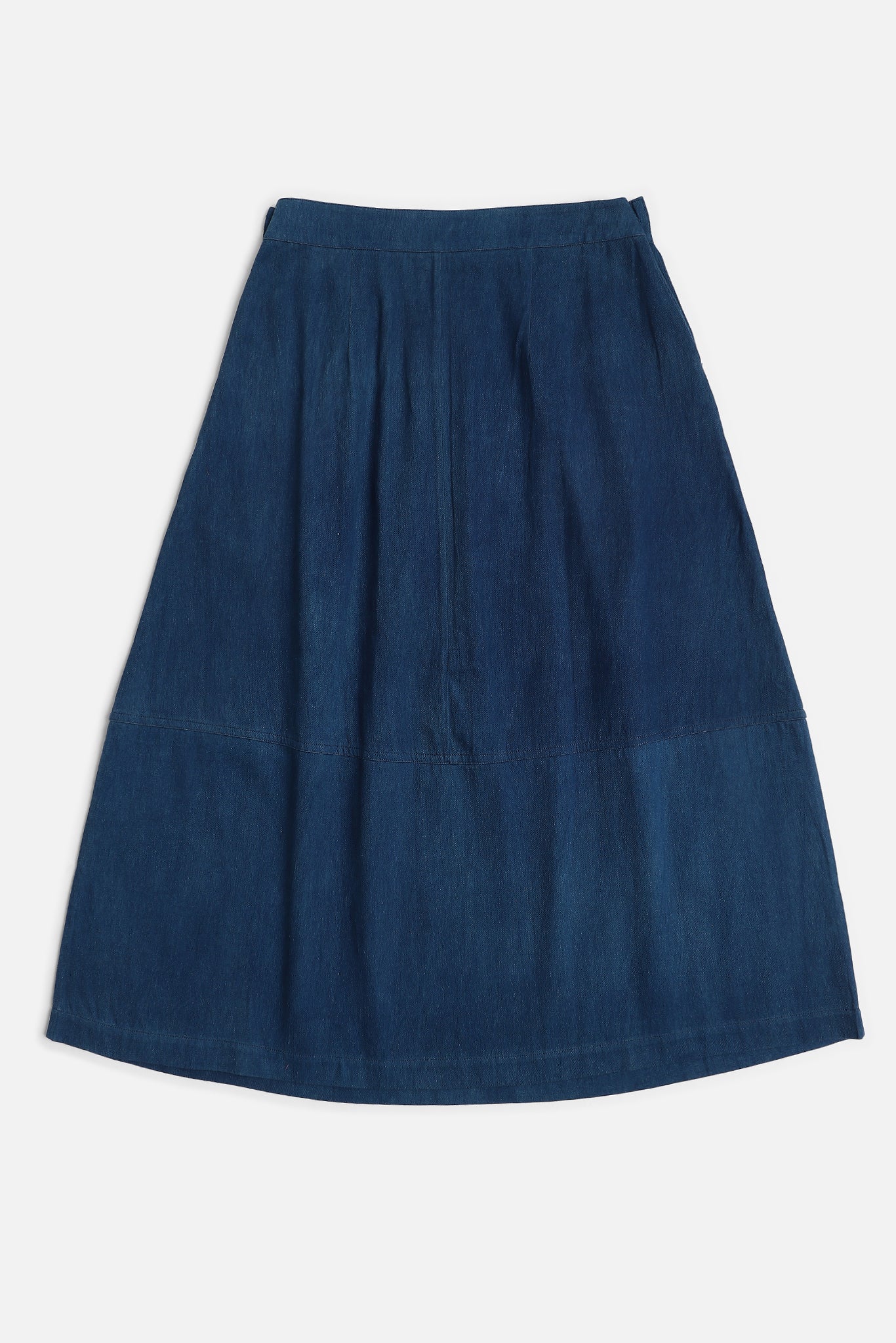 Pleated Sabi Skirt, in Indigo