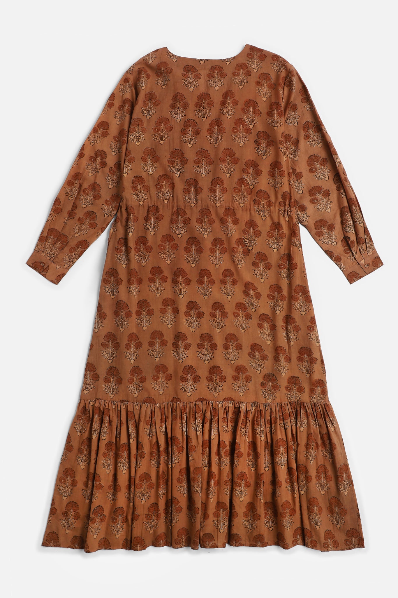 V Neck Drawstring Dress, in Marigold