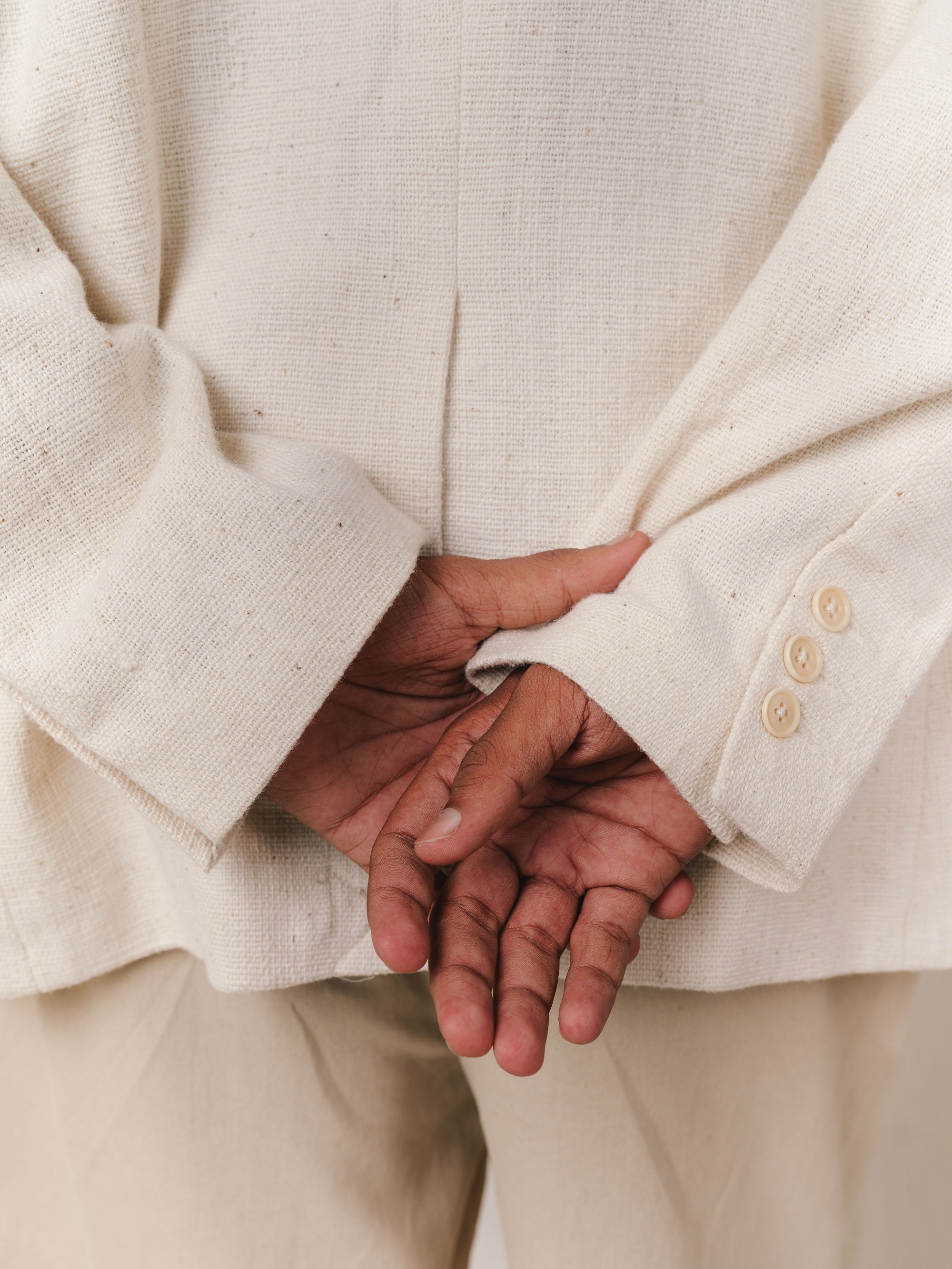 Khadi Planter Blazer, in Ecru