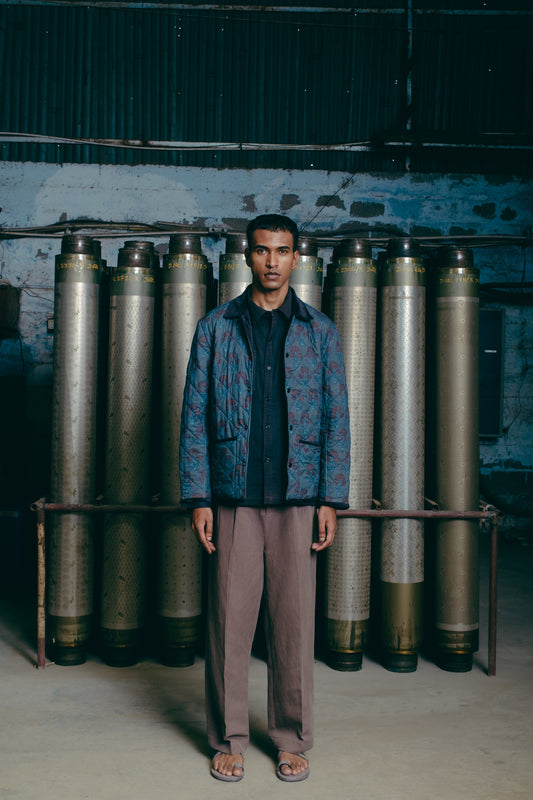 Quilted Jacket, in Indigo