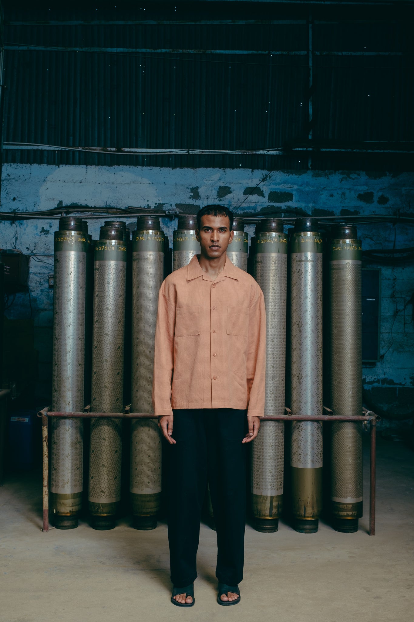 Hand-Embroidered Carpenter Pant, in Black