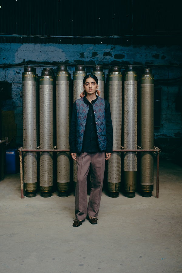 Quilted Vest, in Indigo