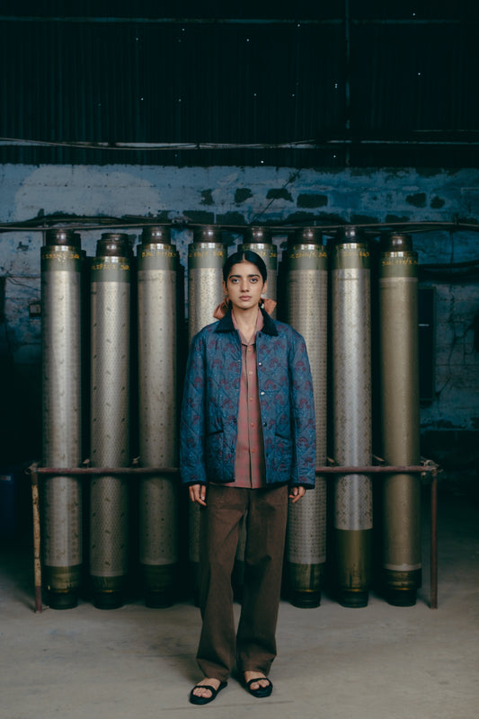 Quilted Jacket, in Indigo