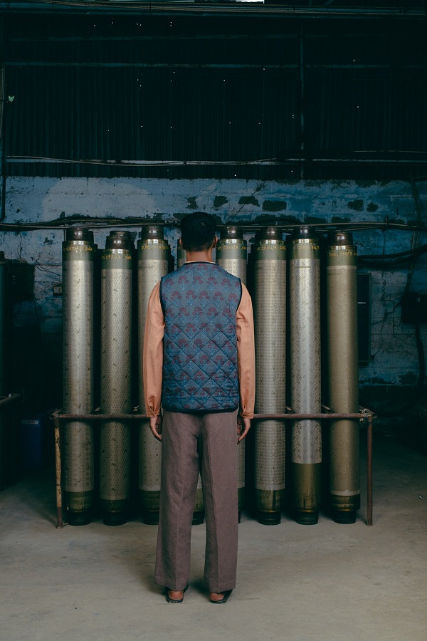 Quilted Vest, in Indigo