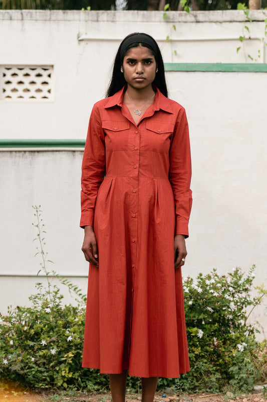 Virakh Shirt Dress, in Harissa