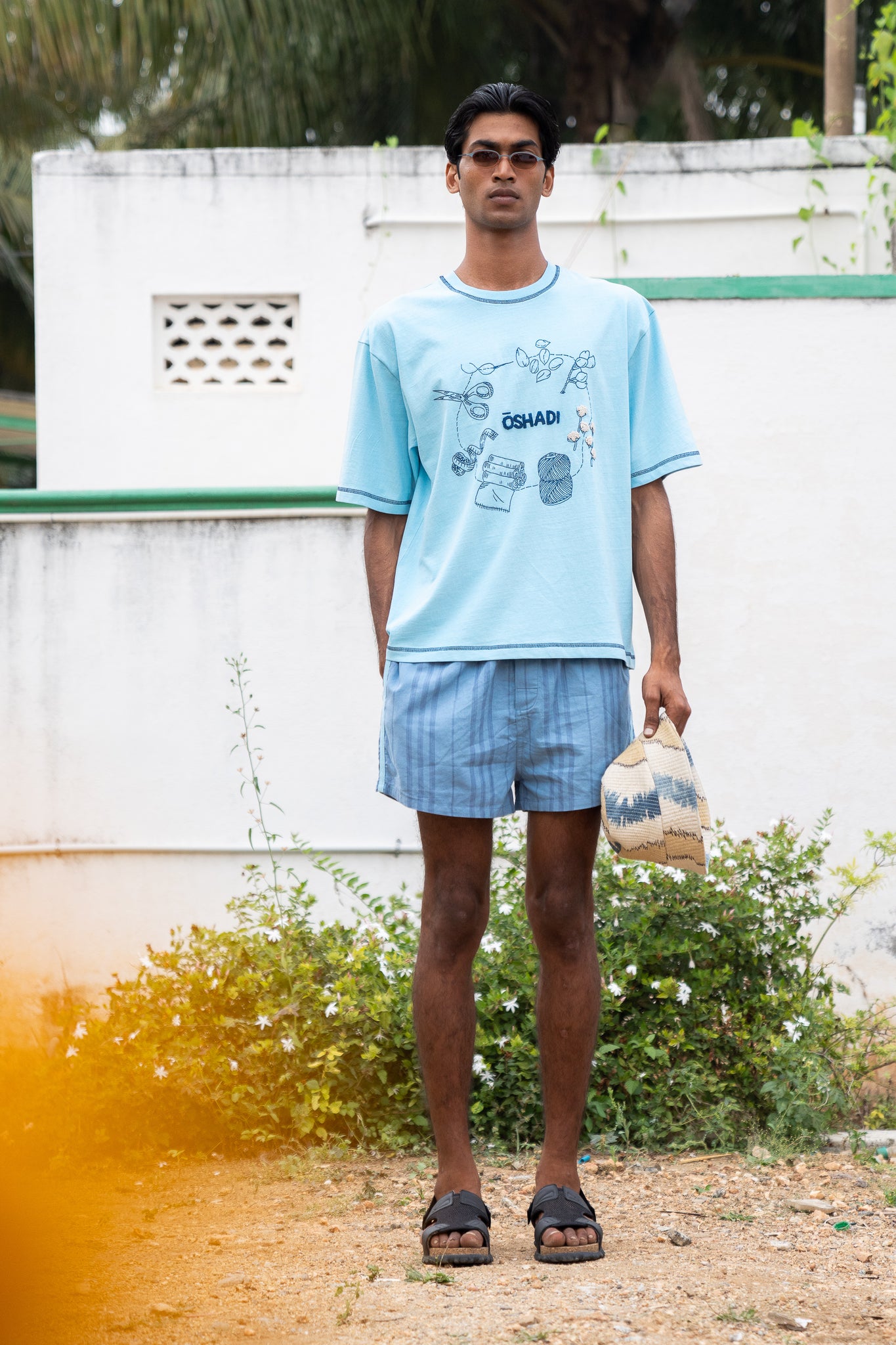 Lazy Shorts, in Calcite Blue