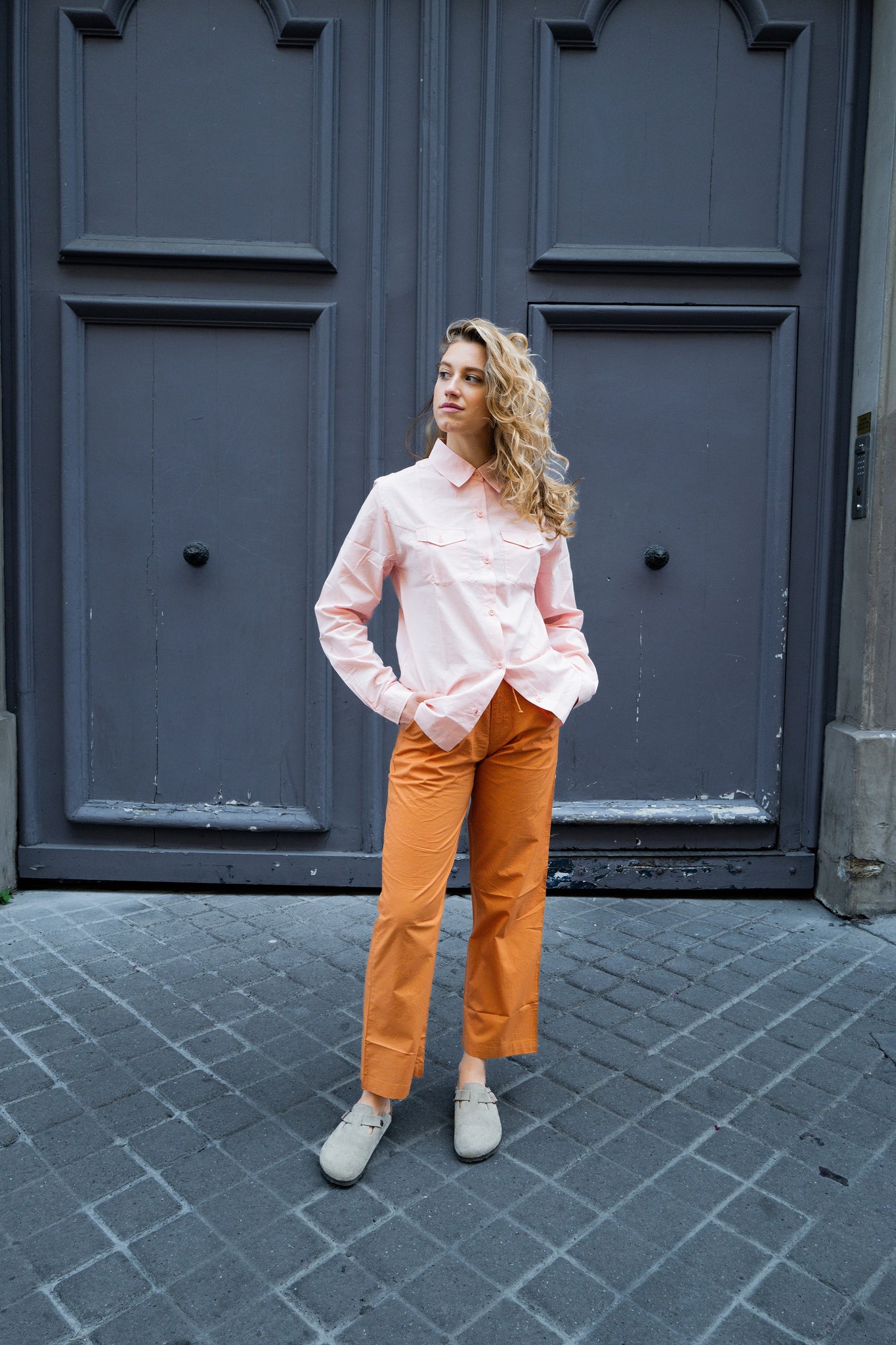 Farmer Shirt, in Plaster Rose