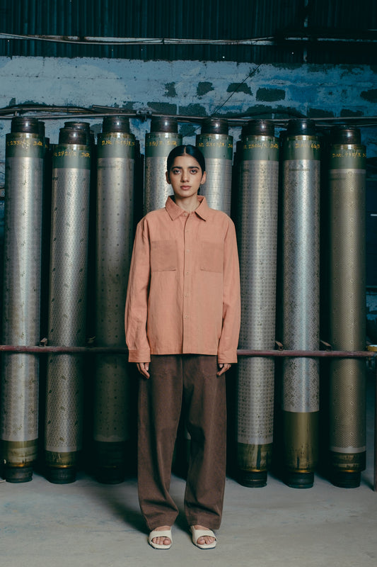 LS Vacay Shirt, in Apricot Stripe